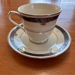 Noritake Etienne Ivory China Tea Cup and Saucer